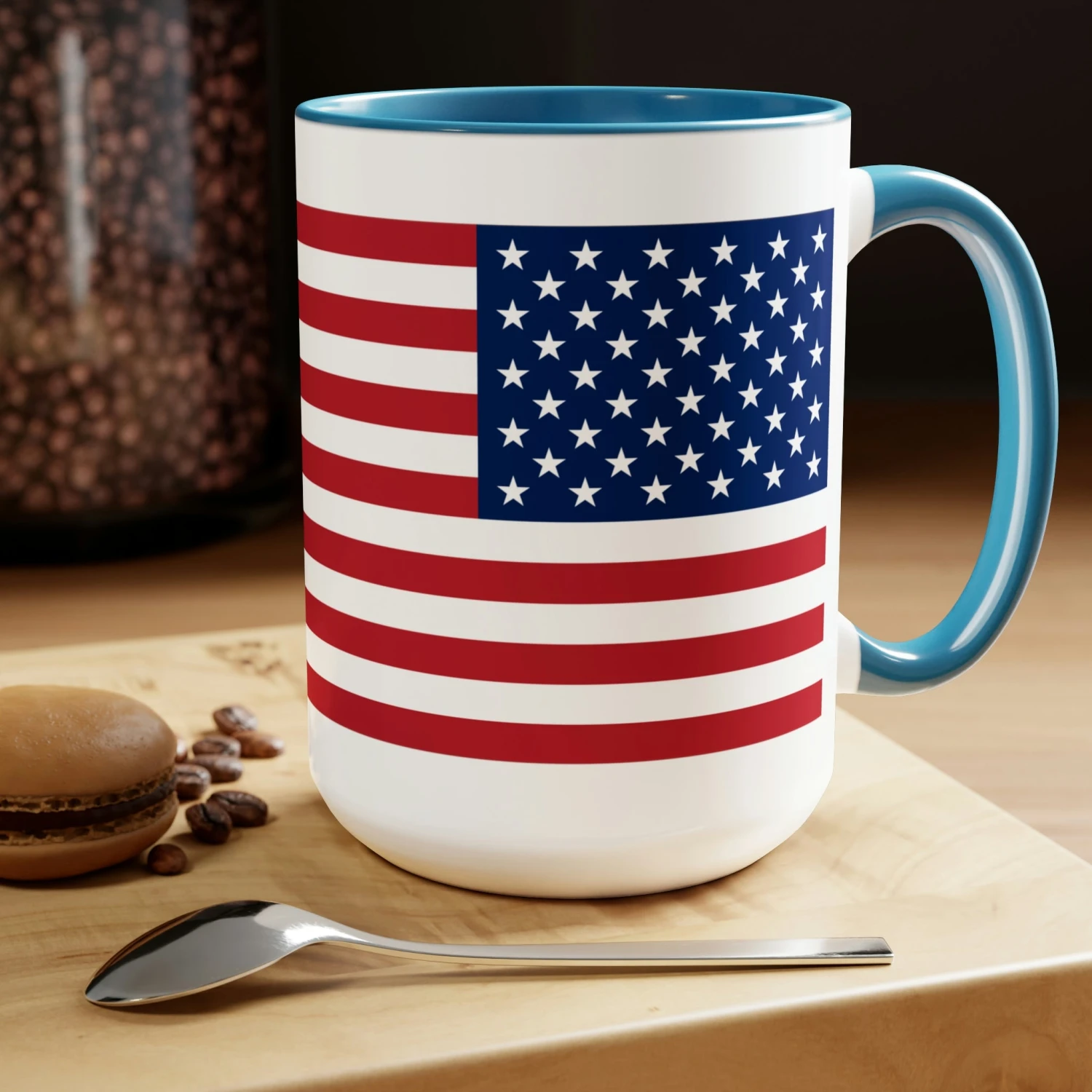 Two-Tone American Flag Coffee Mugs, 15oz - Image 9