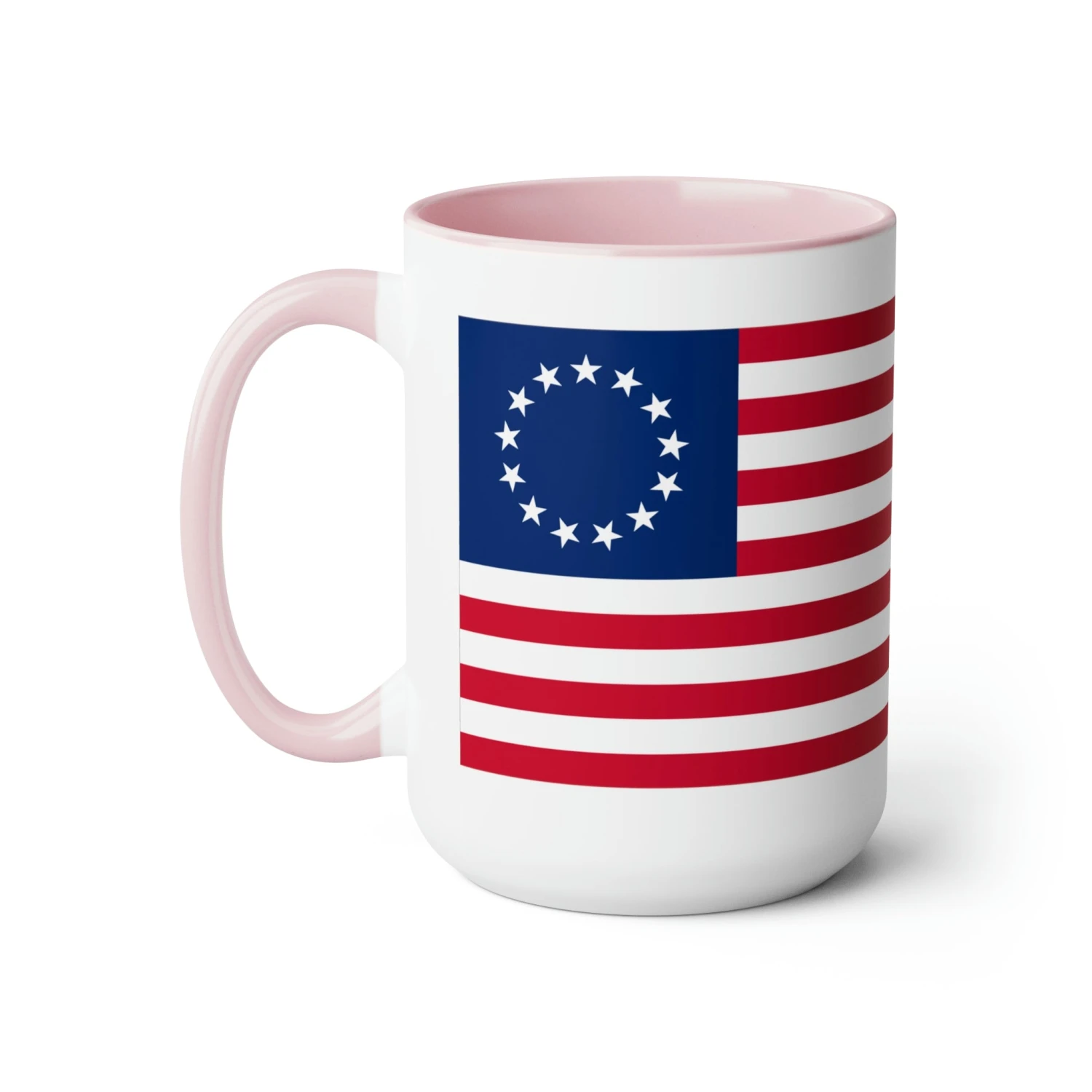 Two-Tone Betsy Ross Flag Coffee Mugs, 15oz - Image 16