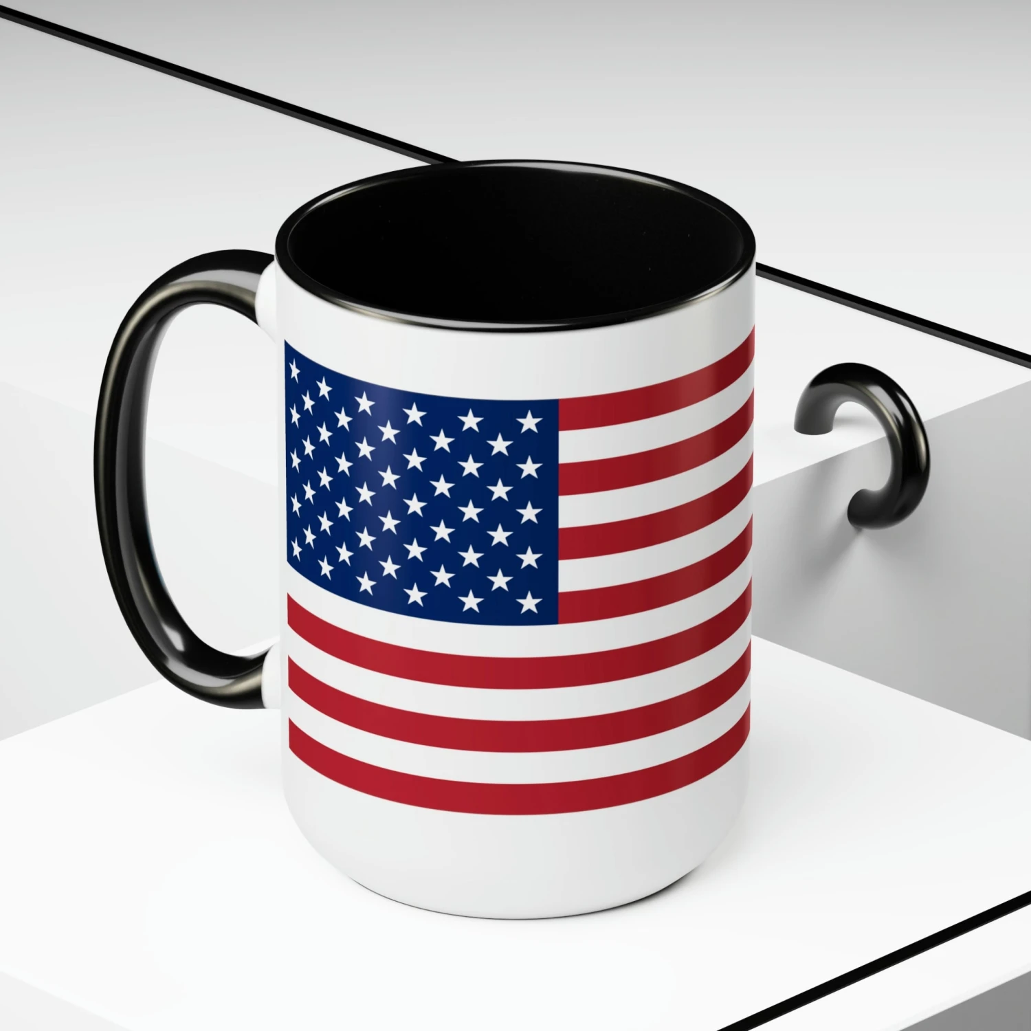 Two-Tone American Flag Coffee Mugs, 15oz - Image 5