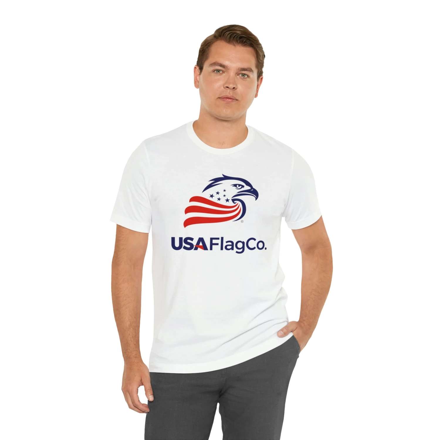 USA Flag Co. T Shirt: Bella + Canvas 3001 - Image 4