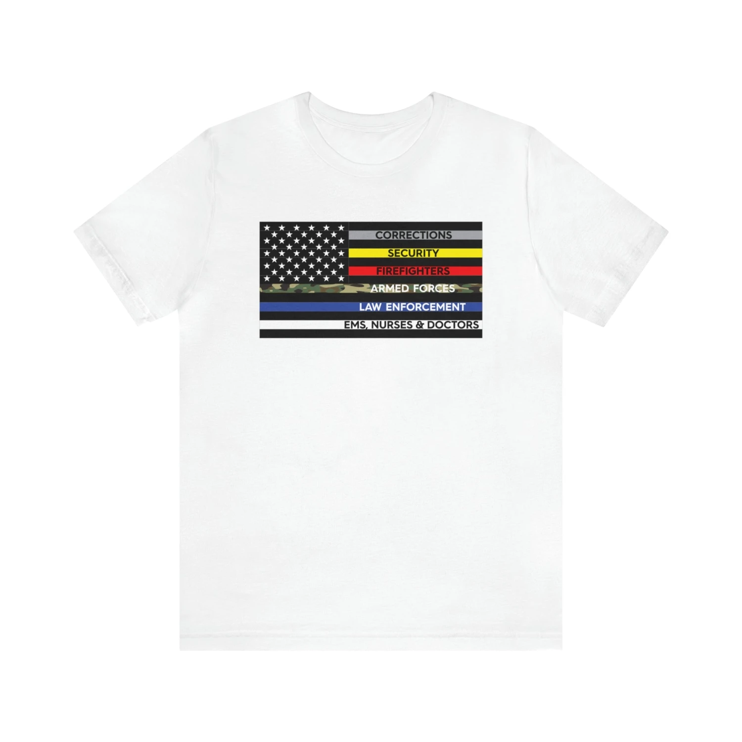 Thin Line USA Flag T Shirt: Bella + Canvas 3001 - Image 9