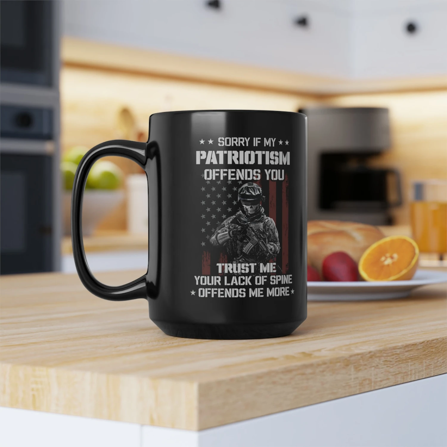 American Soldier Patriotism Mug 15 Oz - Black - Image 8