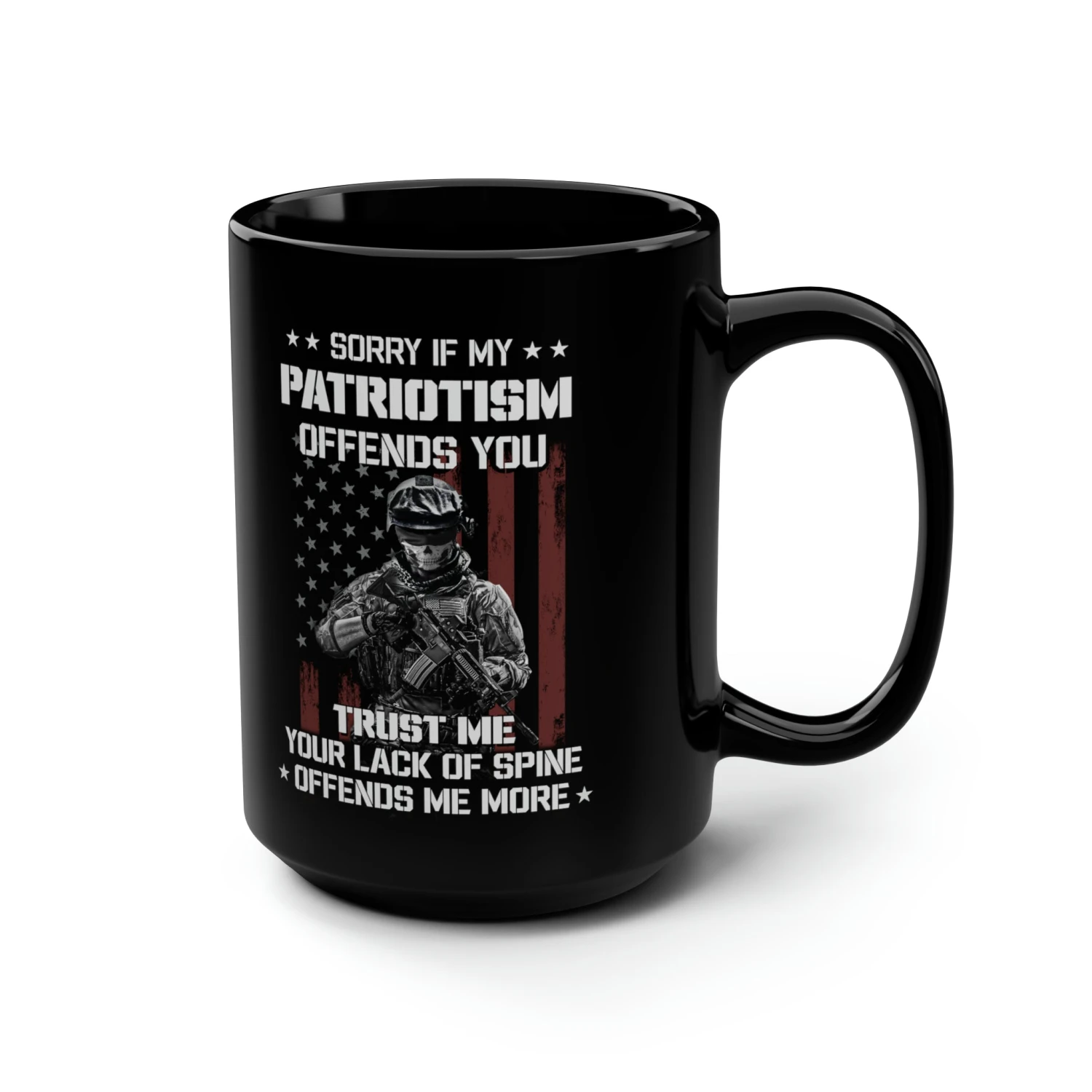 American Soldier Patriotism Mug 15 Oz - Black - Image 3