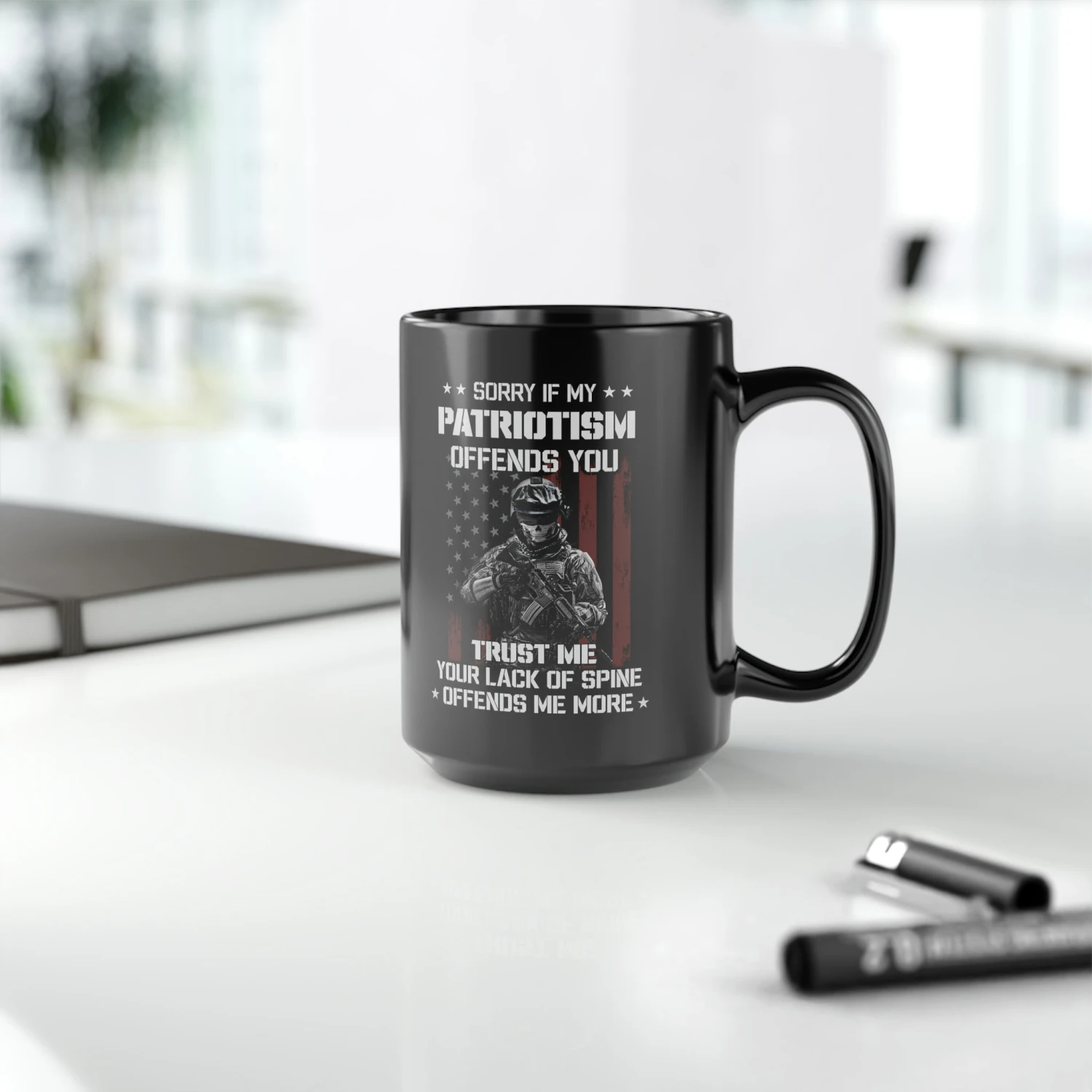 American Soldier Patriotism Mug 15 Oz - Black - Image 9