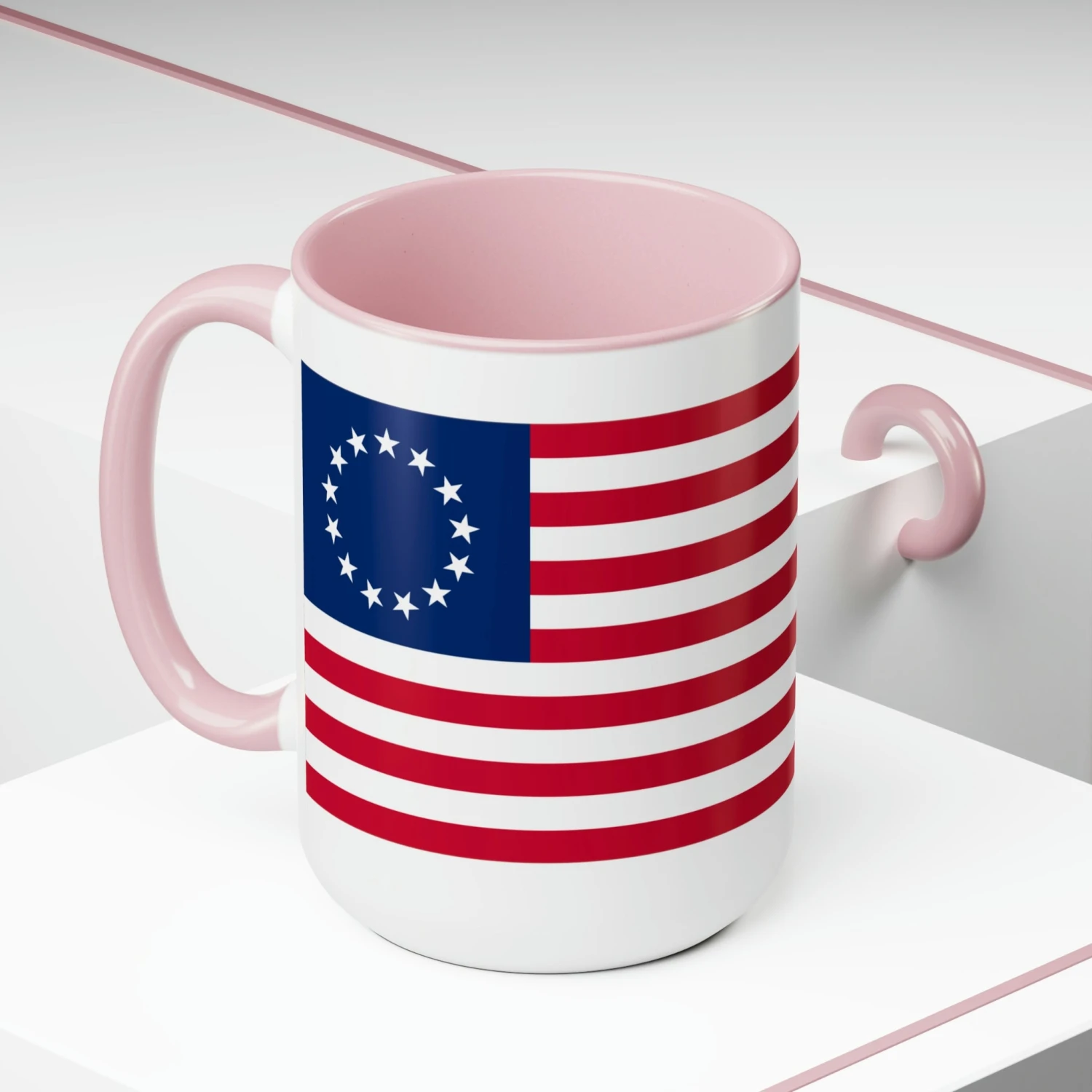 Two-Tone Betsy Ross Flag Coffee Mugs, 15oz - Image 19