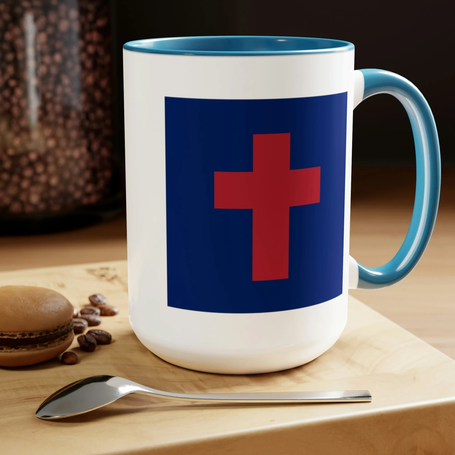 Two-Tone Christian Flag Coffee Mugs, 15oz - Image 14