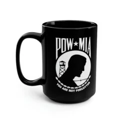POW-MIA Flag Mug - 15 Oz Black Mug
