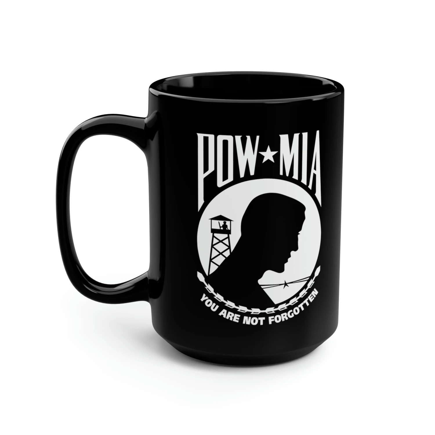 POW-MIA Flag Mug - 15 Oz Black Mug