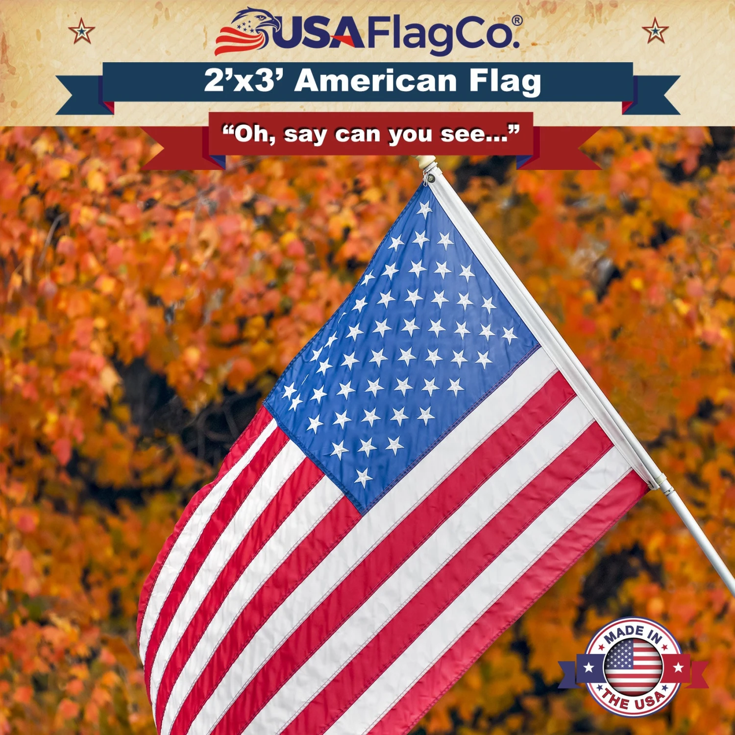 US Flag (2x3 Foot) Embroidered Stars & Sewn Stripes - Image 5