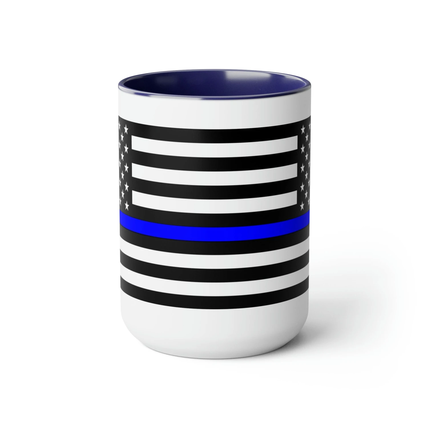 Two-Tone Thin Blue Line Flag Coffee Mugs, 15oz - Image 12
