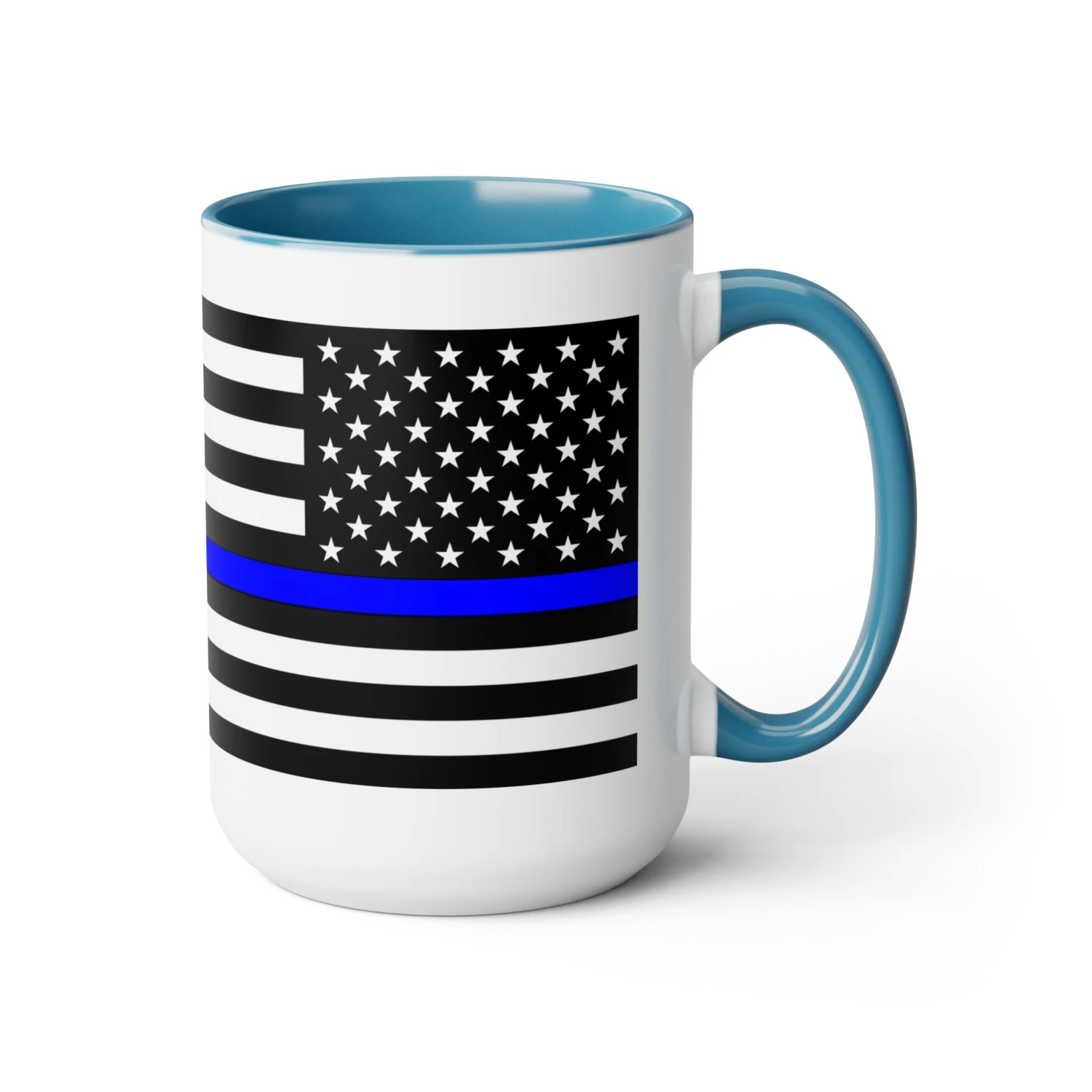 Two-Tone Thin Blue Line Flag Coffee Mugs, 15oz - Image 8