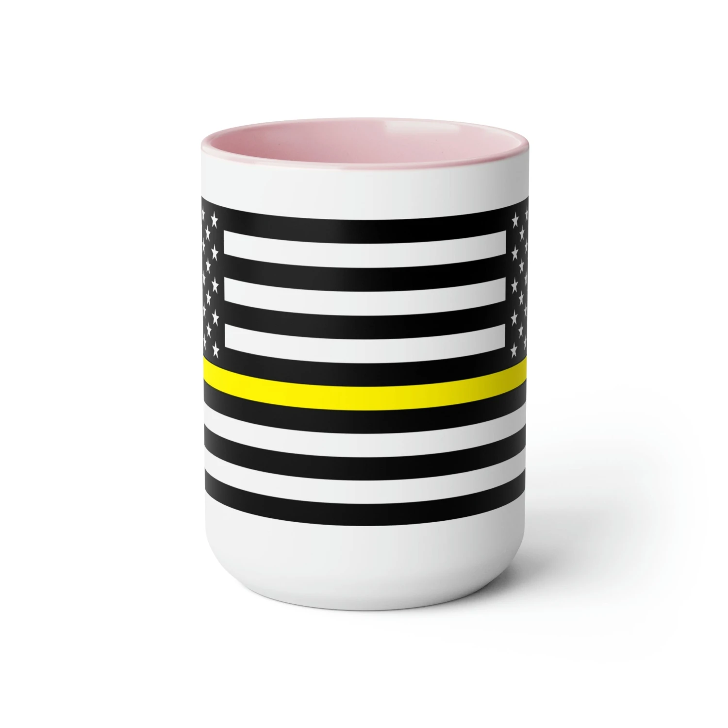 Two-Tone Thin Yellow Line Flag Coffee Mugs, 15oz - Image 17