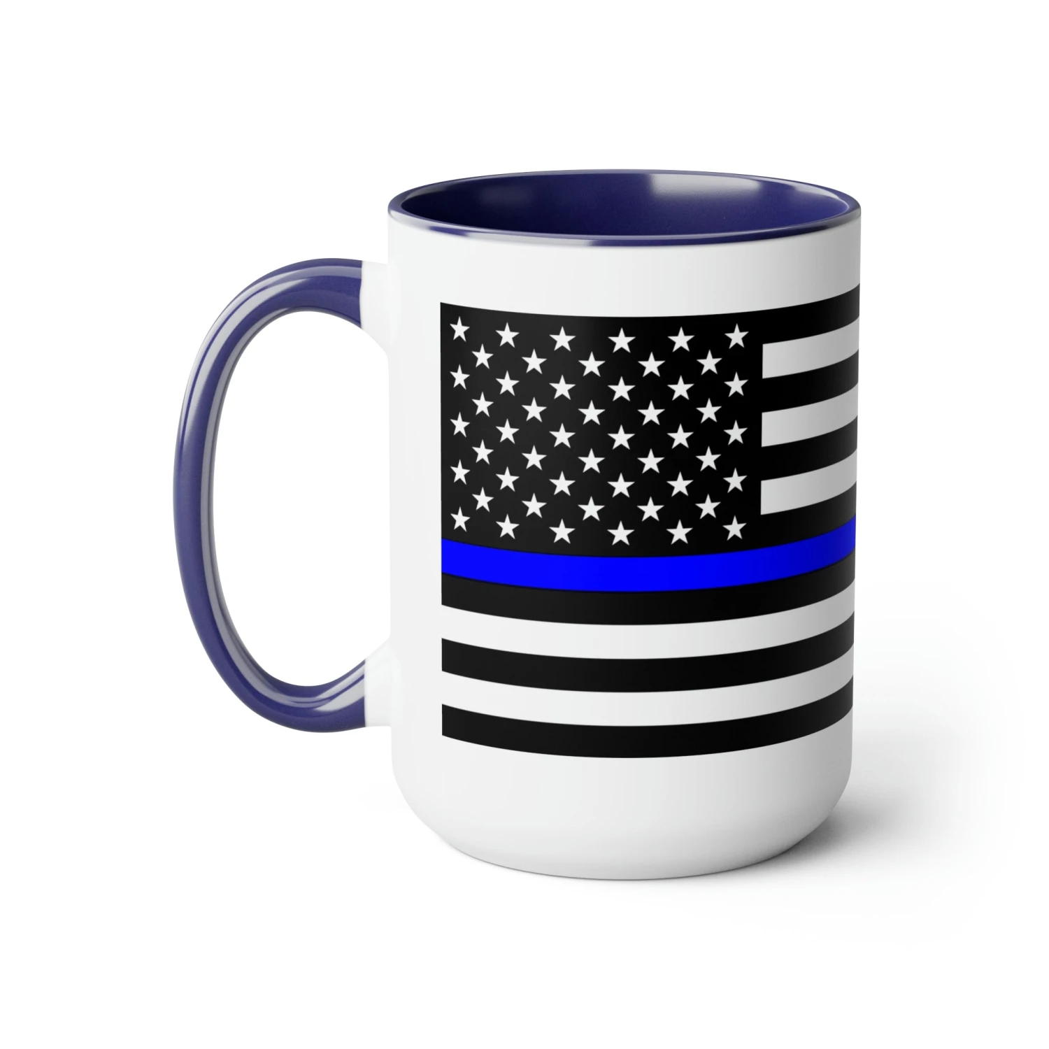 Two-Tone Thin Blue Line Flag Coffee Mugs, 15oz - Image 11