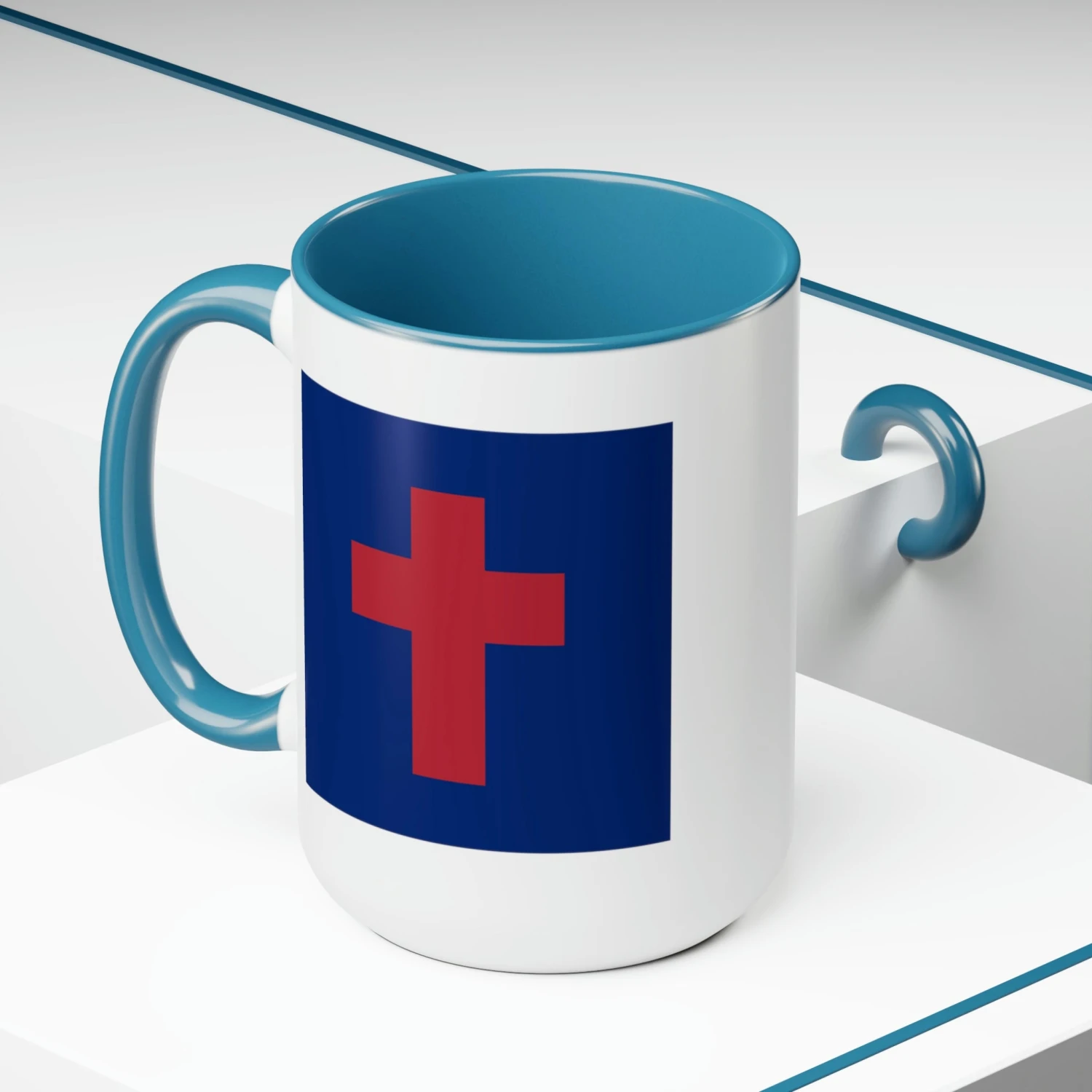 Two-Tone Christian Flag Coffee Mugs, 15oz - Image 15
