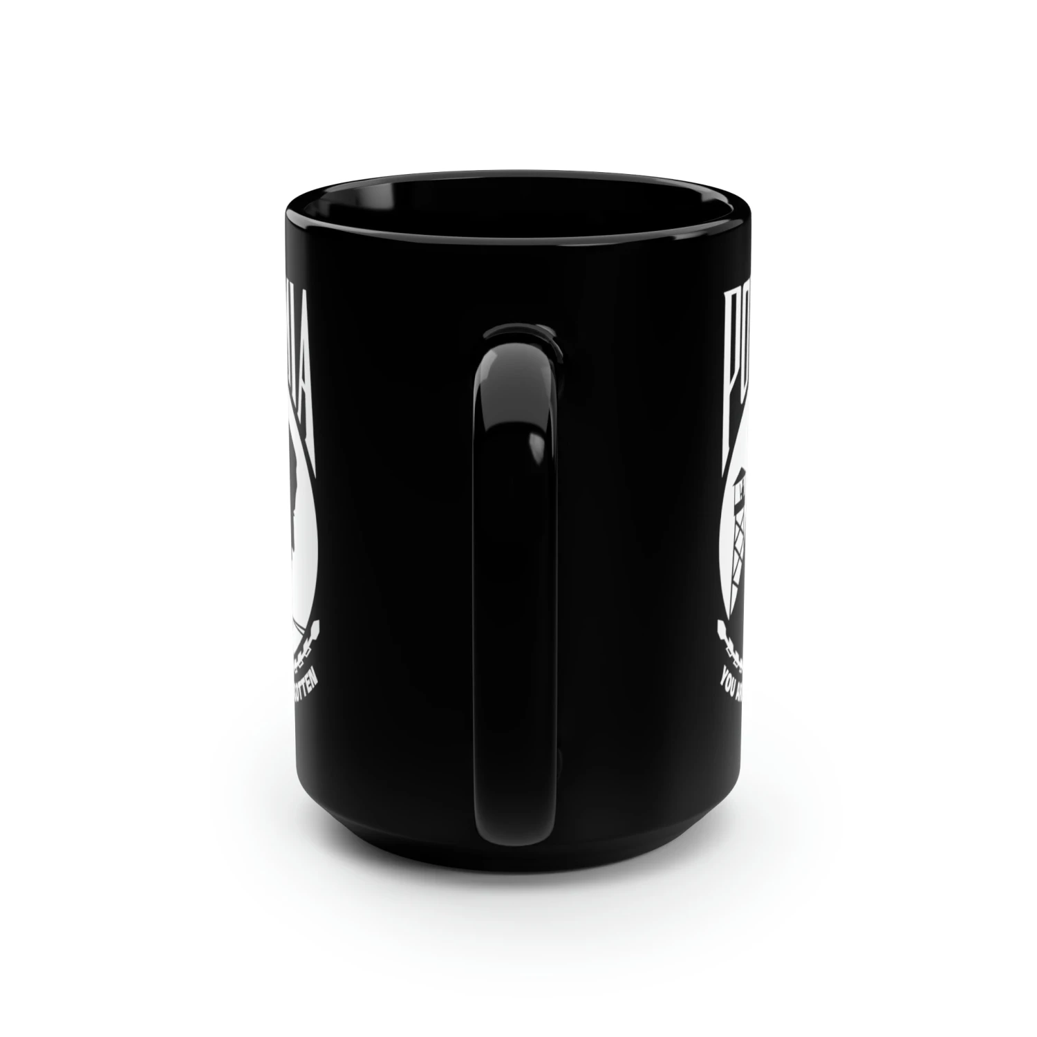 POW-MIA Flag Mug - 15 Oz Black Mug - Image 4