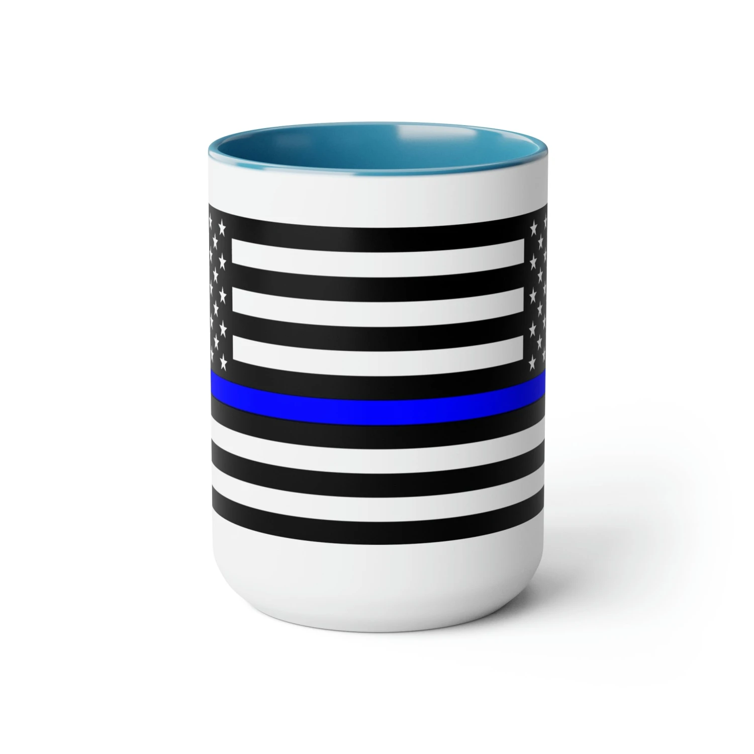 Two-Tone Thin Blue Line Flag Coffee Mugs, 15oz - Image 7