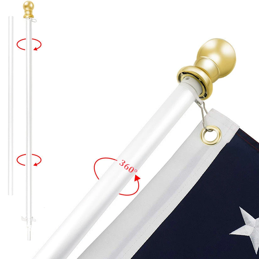 PATRIOTâ„¢ Flag Pole And FREEDOMâ„¢ Bracket Kit - Vivid White (6ft, 1-inch Diameter) - Image 3