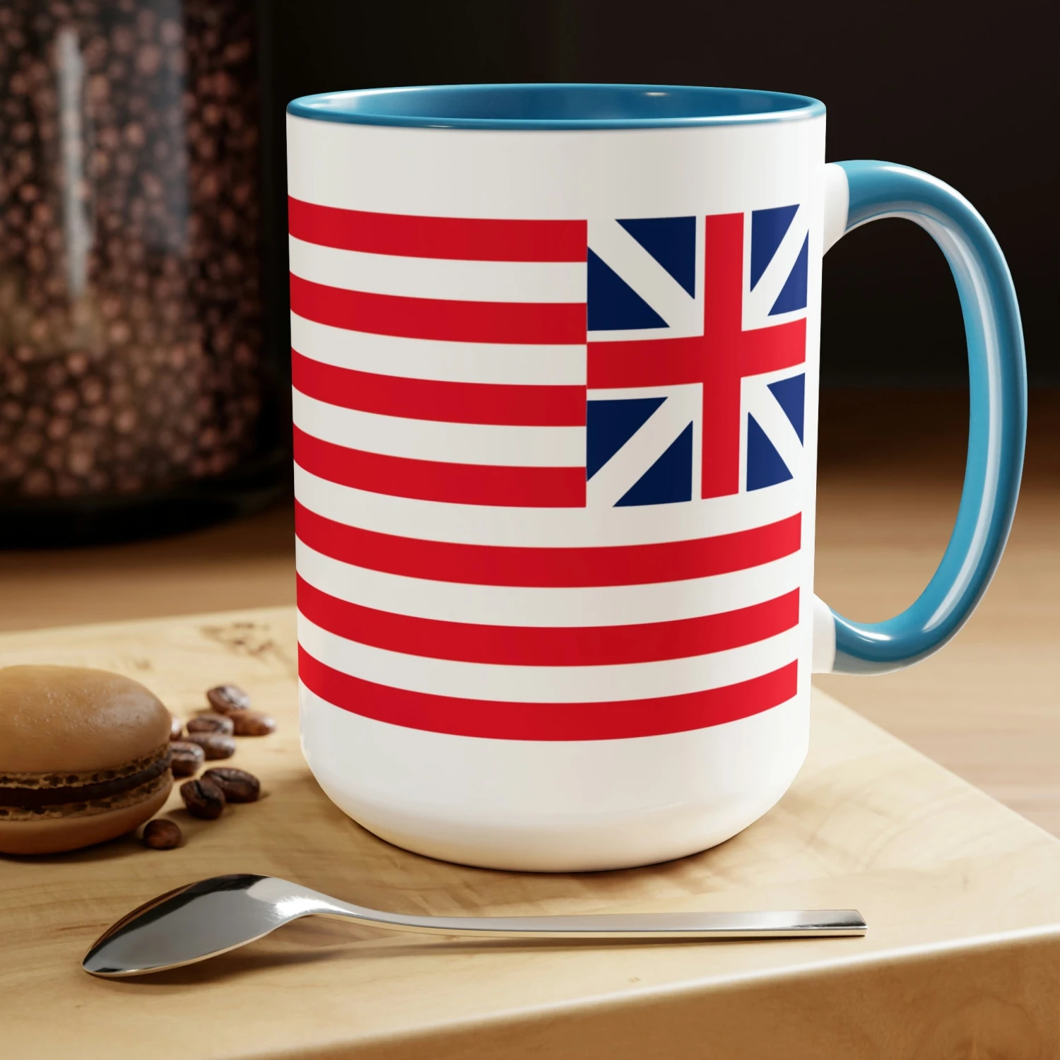 Two-Tone Grand Union Flag Coffee Mugs, 15oz - Image 9