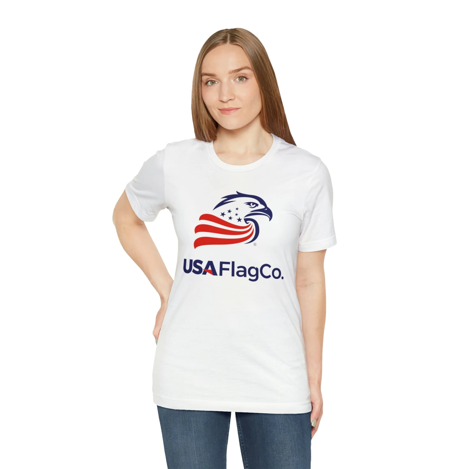USA Flag Co. T Shirt: Bella + Canvas 3001 - Image 3
