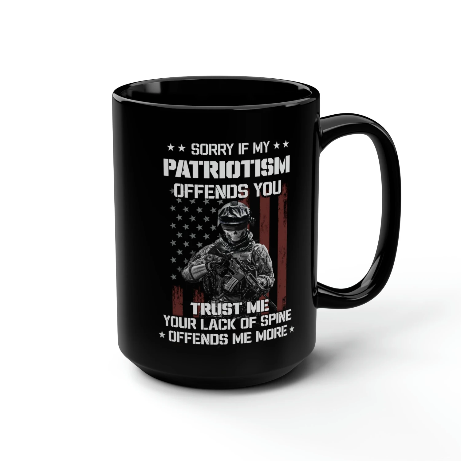 American Soldier Patriotism Mug 15 Oz - Black - Image 5