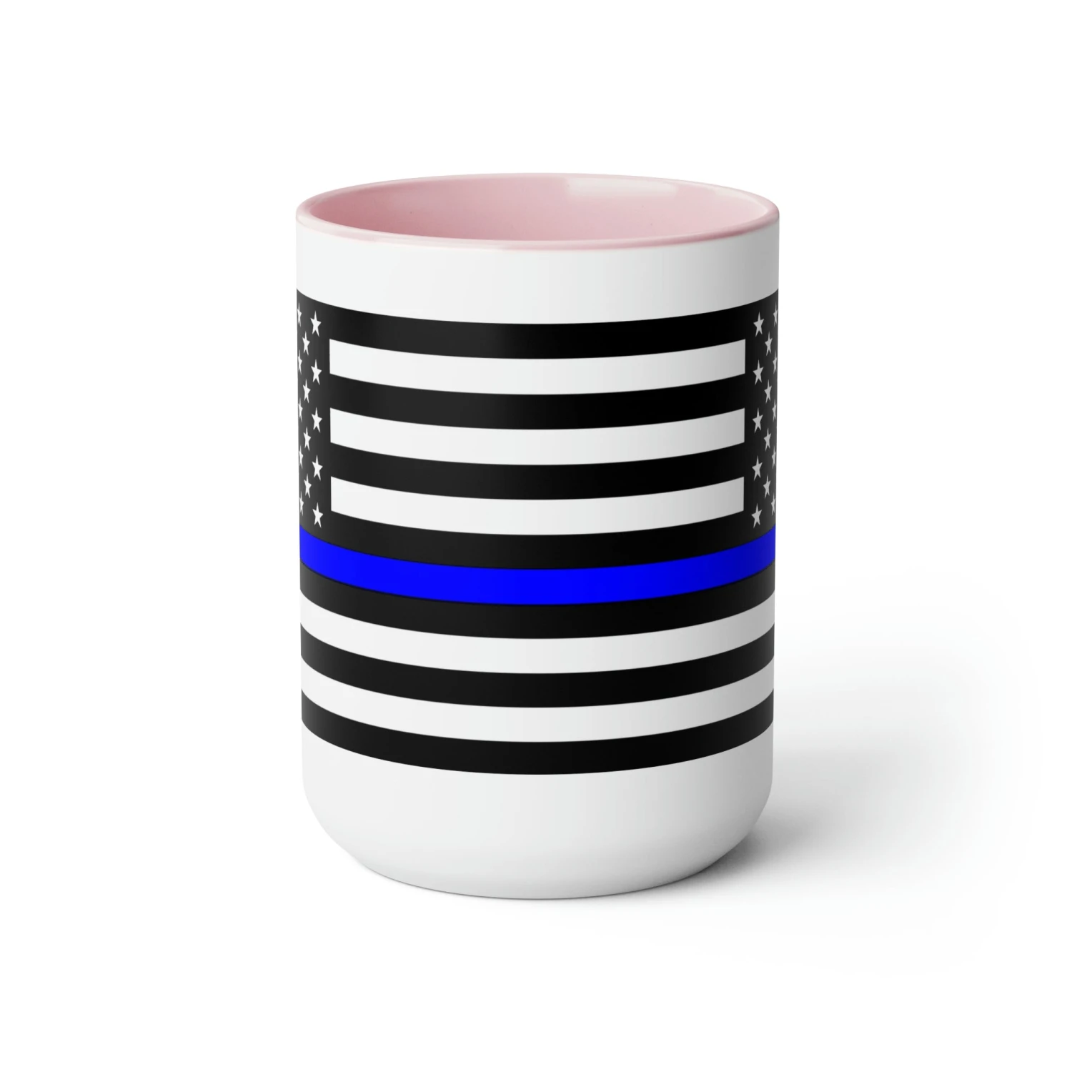 Two-Tone Thin Blue Line Flag Coffee Mugs, 15oz - Image 17