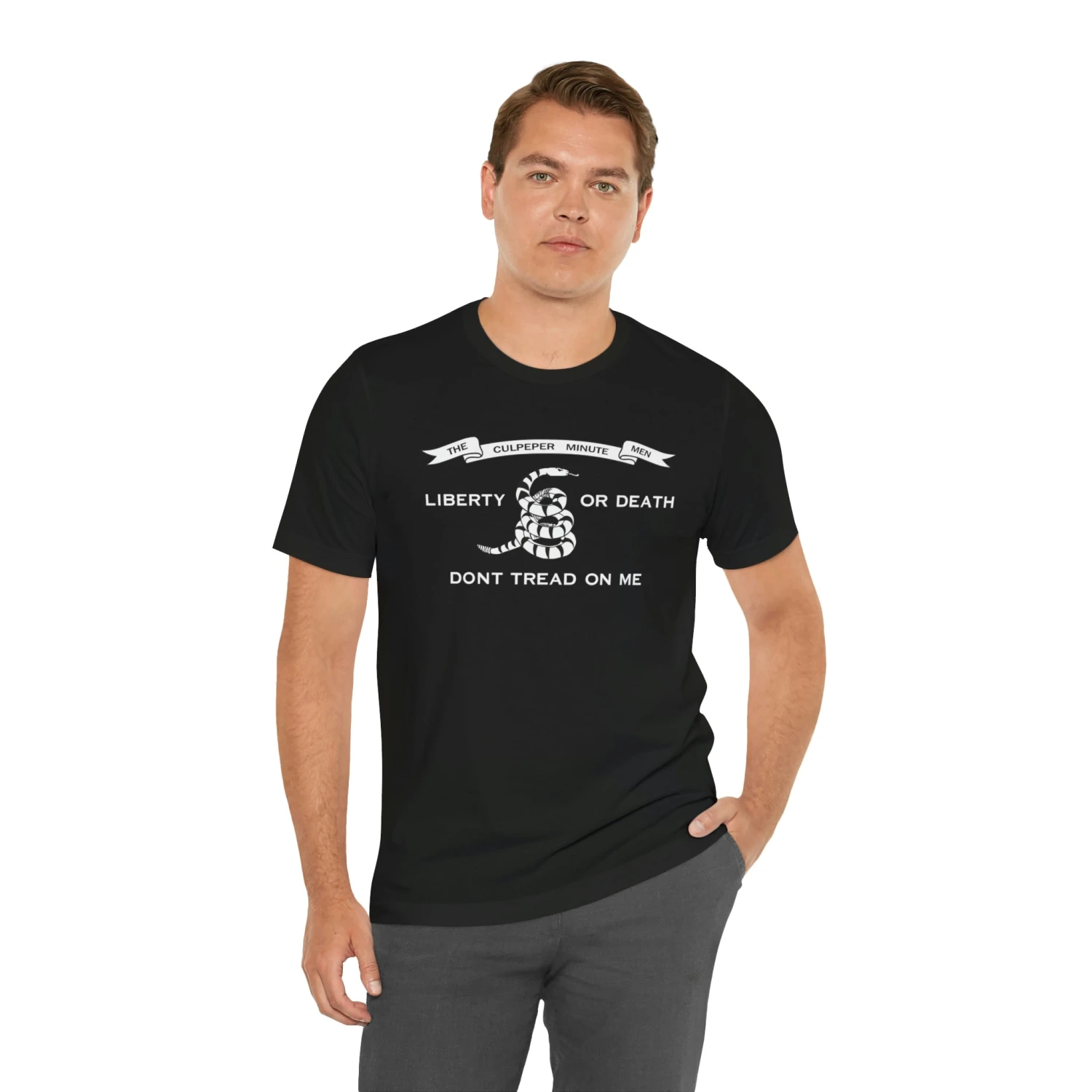 The Culpeper Minute Men Flag T Shirt: Bella + Canvas 3001 - Image 11