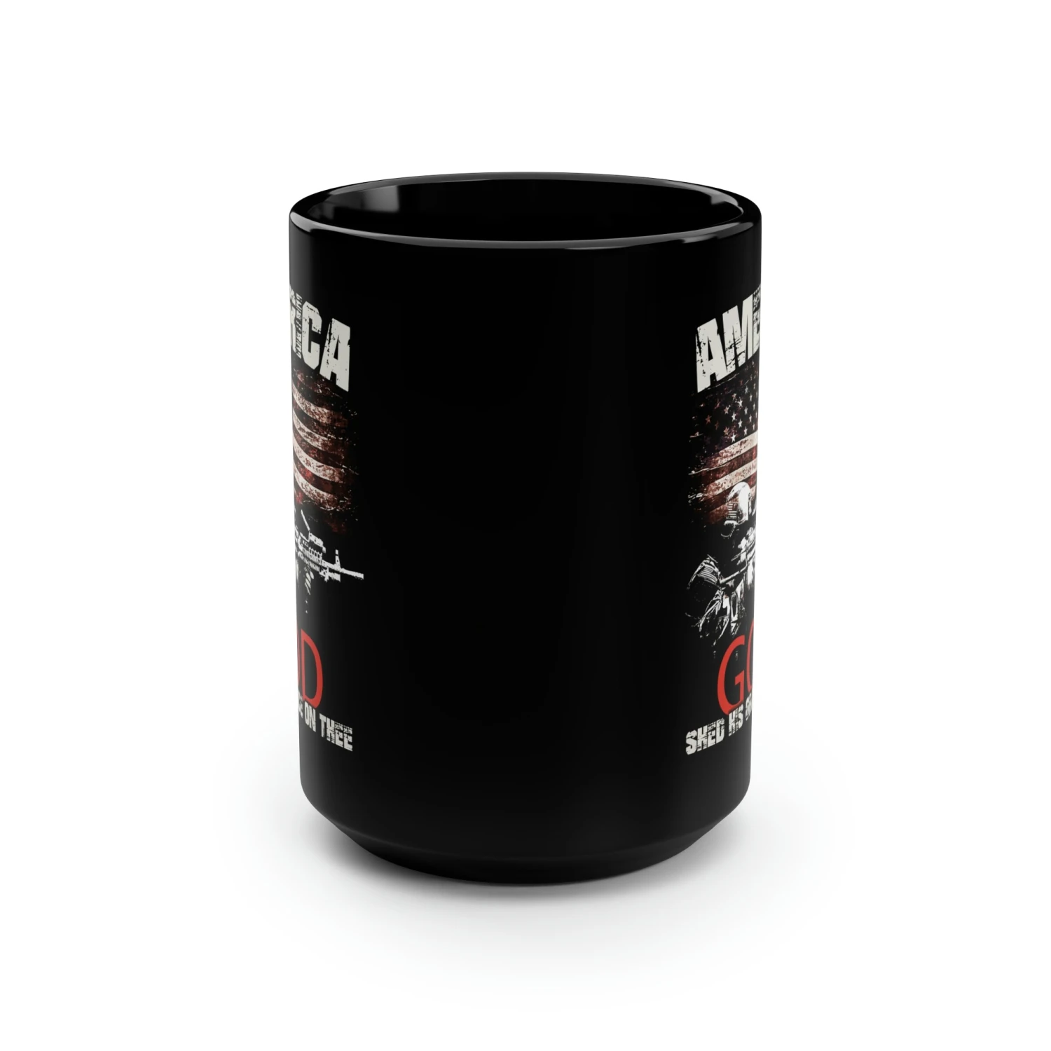 AMERICA God Shed His Grace On Thee Mug - 15 Oz Black Mug - Image 2