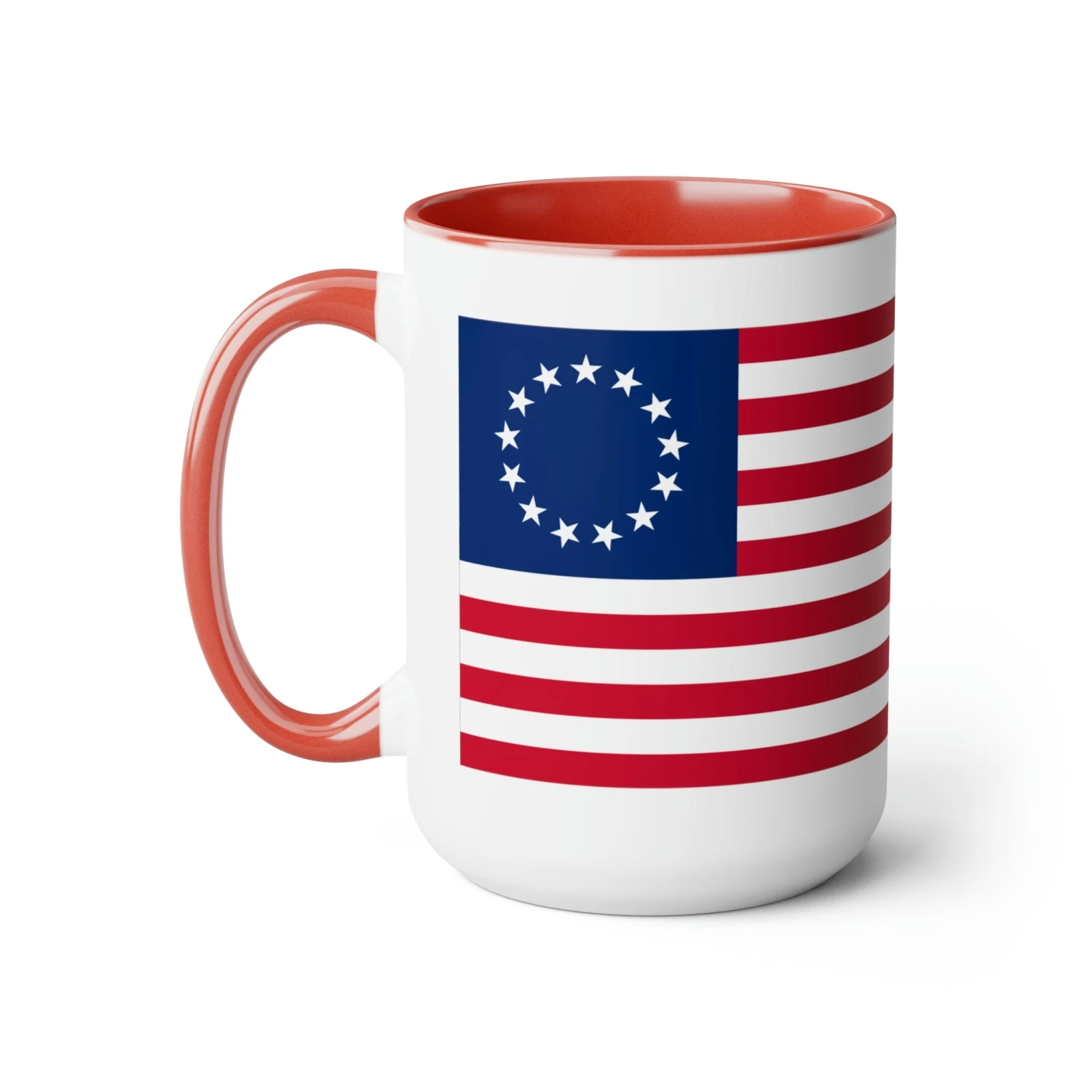 Two-Tone Betsy Ross Flag Coffee Mugs, 15oz - Image 20