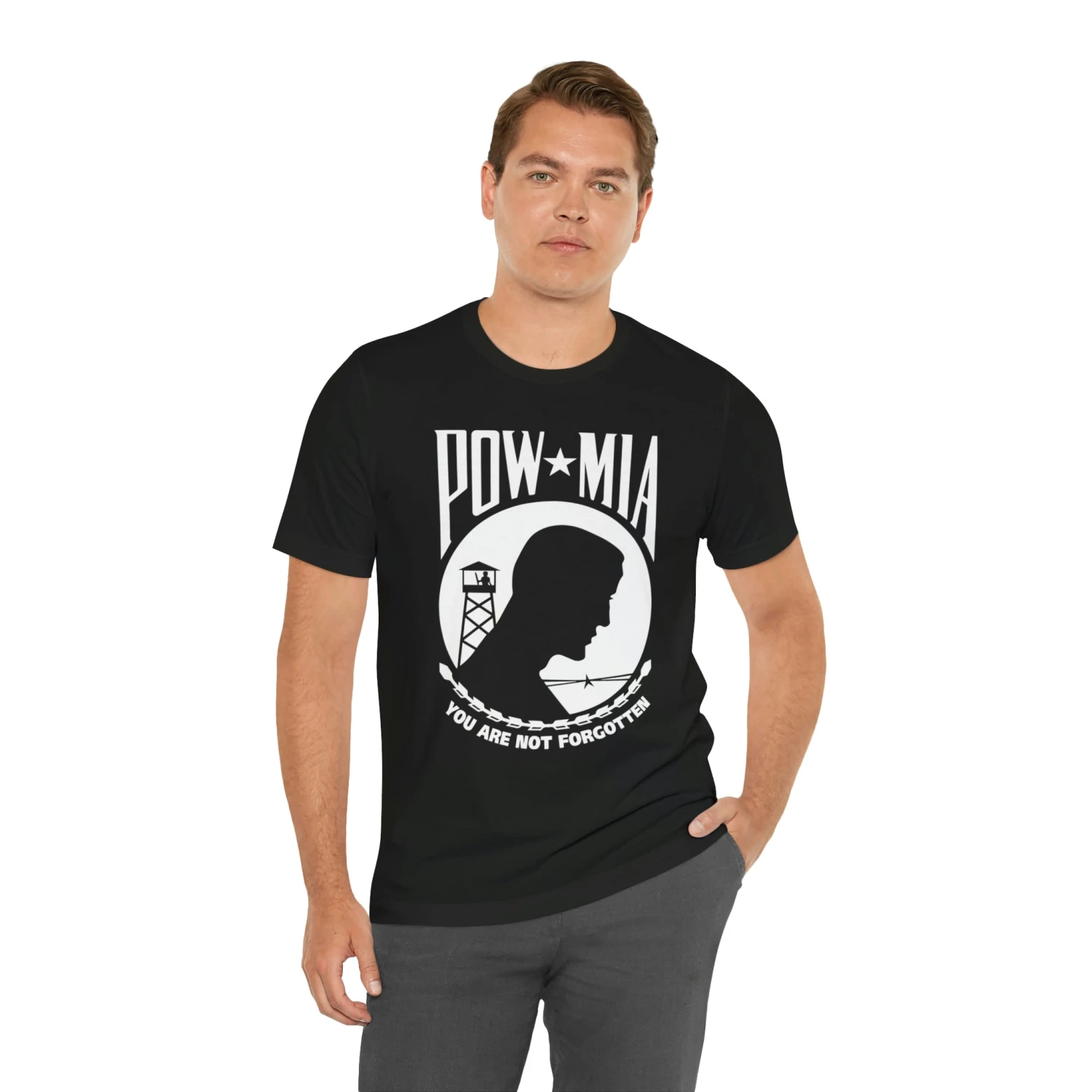 POW-MIA T Shirt: Bella + Canvas 3001 - Image 5