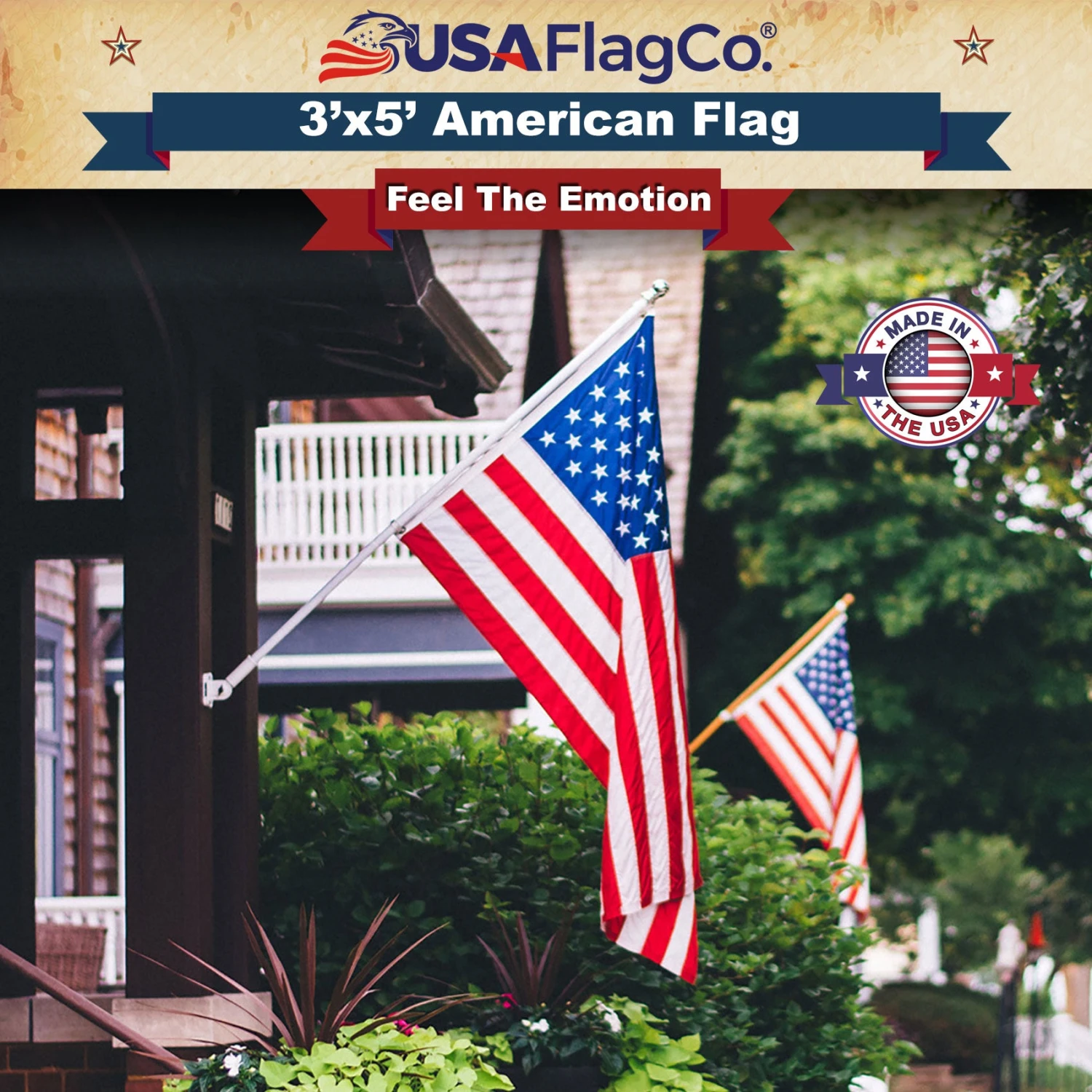 American Flag 3x5 Foot - Embroidered Stars & Sewn Stripes - Image 5