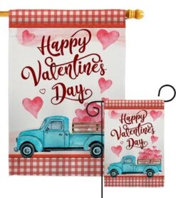 Valentines Truck Springtime Valentine Vehicle Decor Flag