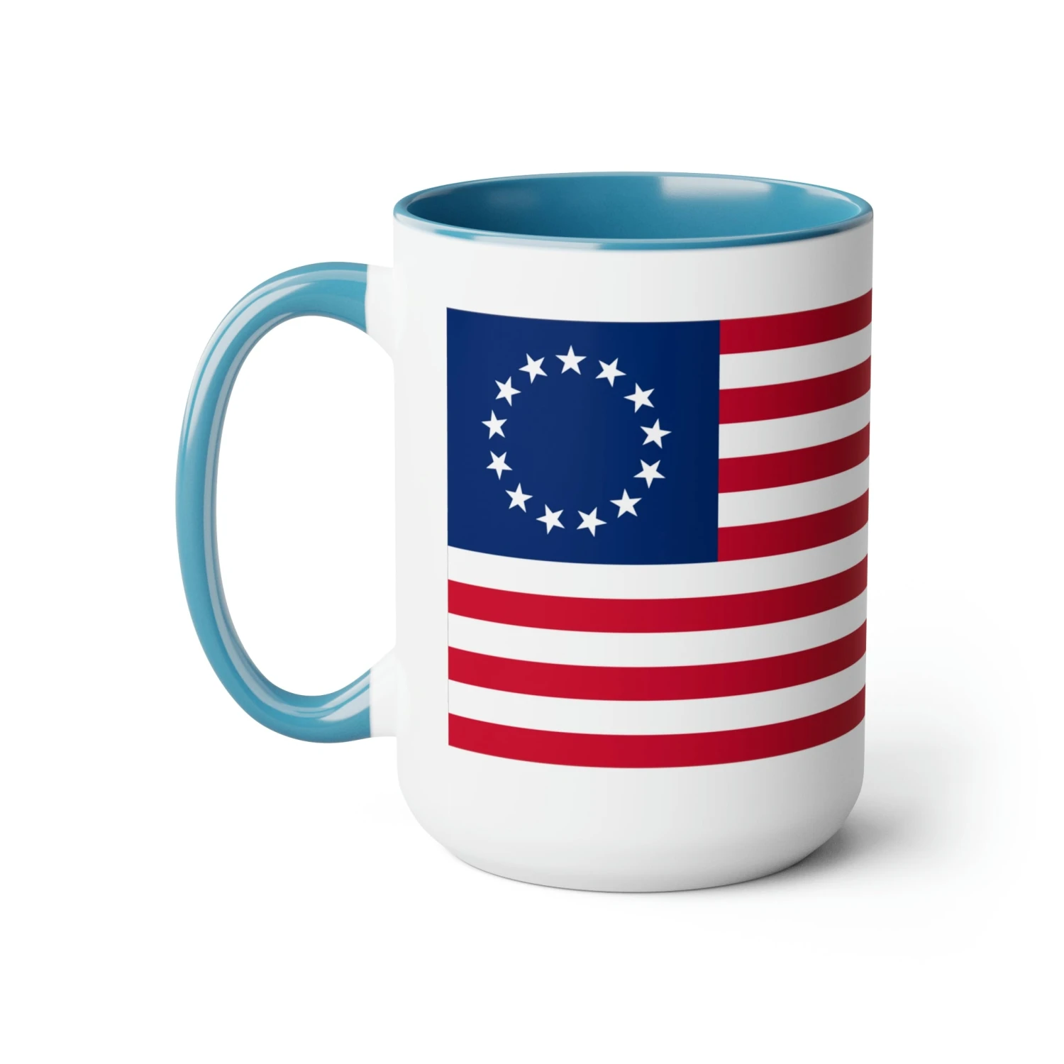Two-Tone Betsy Ross Flag Coffee Mugs, 15oz - Image 6