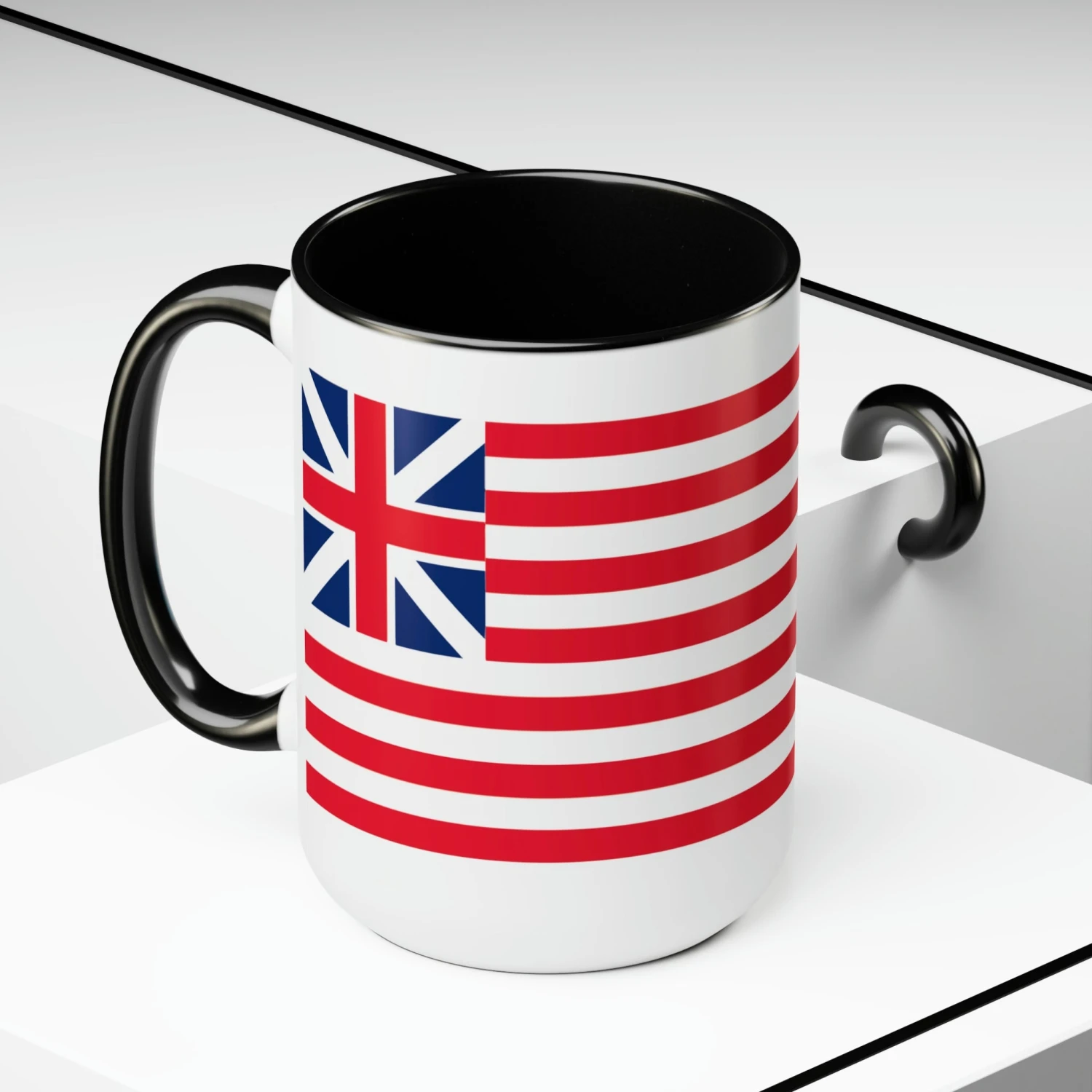 Two-Tone Grand Union Flag Coffee Mugs, 15oz - Image 5