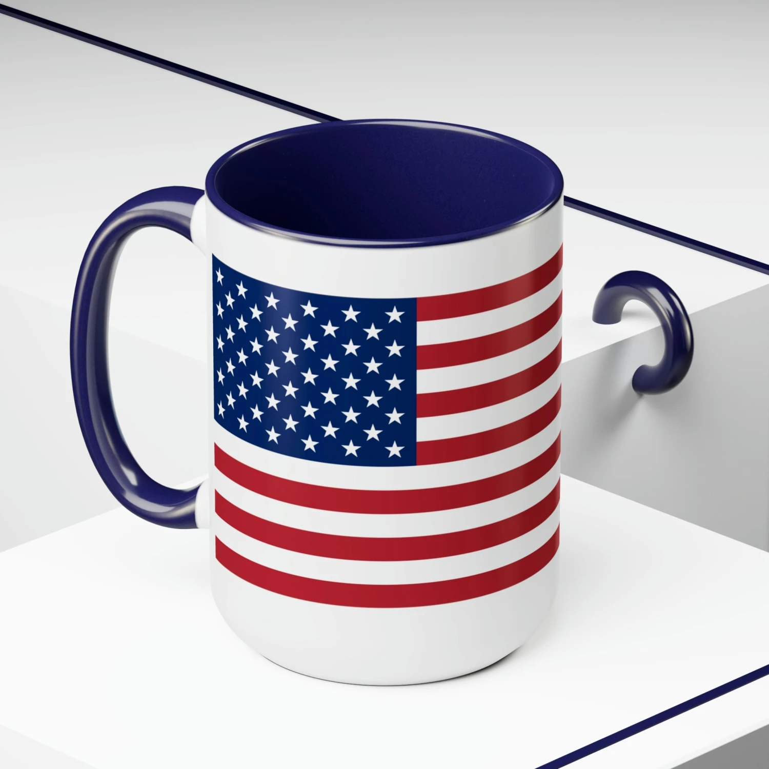 Two-Tone American Flag Coffee Mugs, 15oz - Image 15