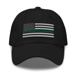 Dad Hat - Thin Green Line Flag (Embroidered Flag)