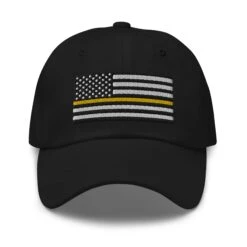 Dad Hat - Thin Yellow Line Flag (Embroidered Flag)