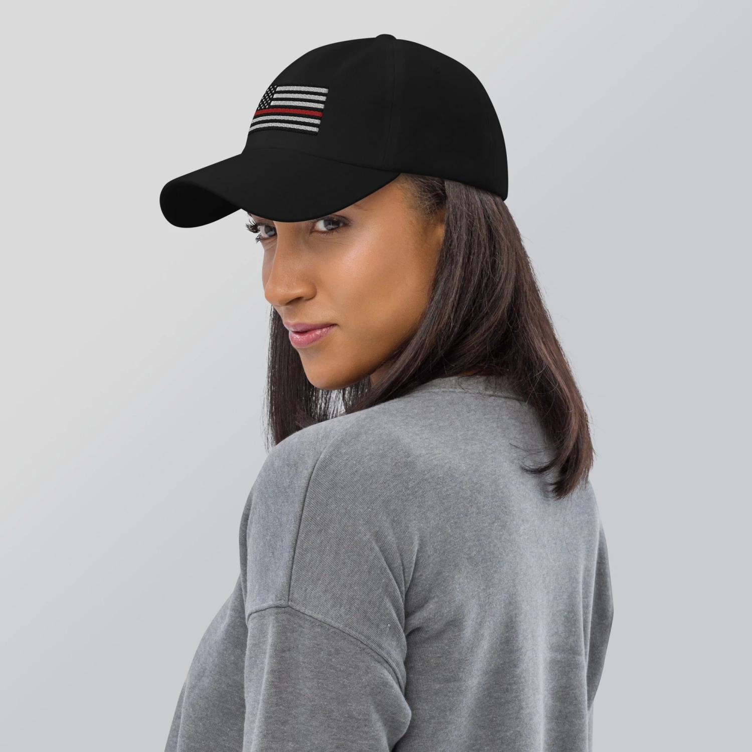Dad Hat - Thin Red Line Flag (Embroidered Flag) - Image 19