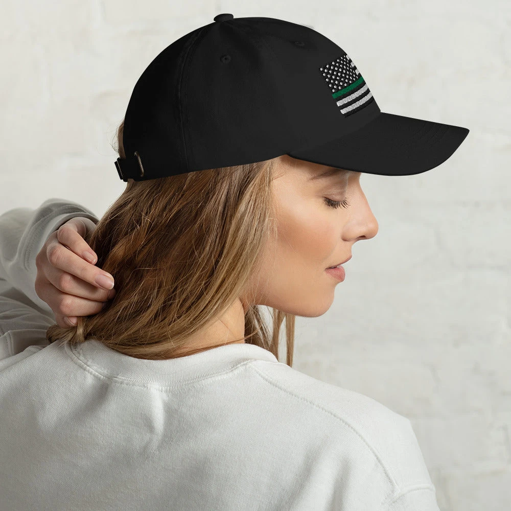 Dad Hat - Thin Green Line Flag (Embroidered Flag) - Image 5