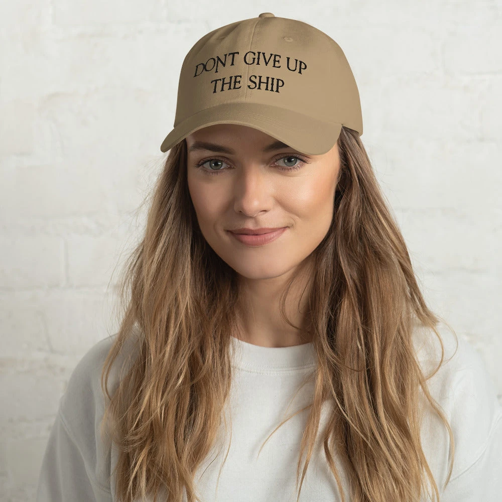 Dad Hat - Dont Give Up The Ship (Black Embroidered) - Image 3