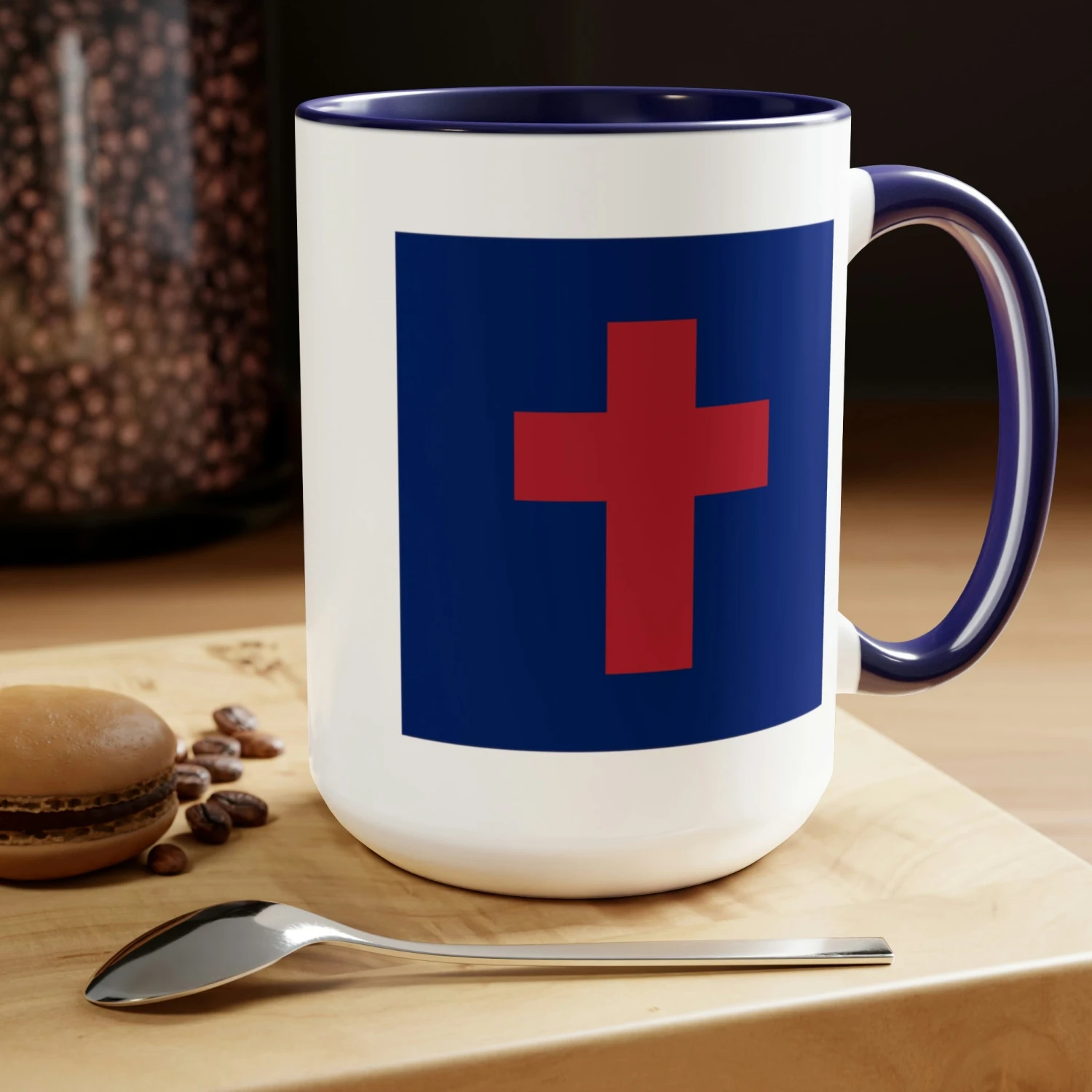 Two-Tone Christian Flag Coffee Mugs, 15oz - Image 4