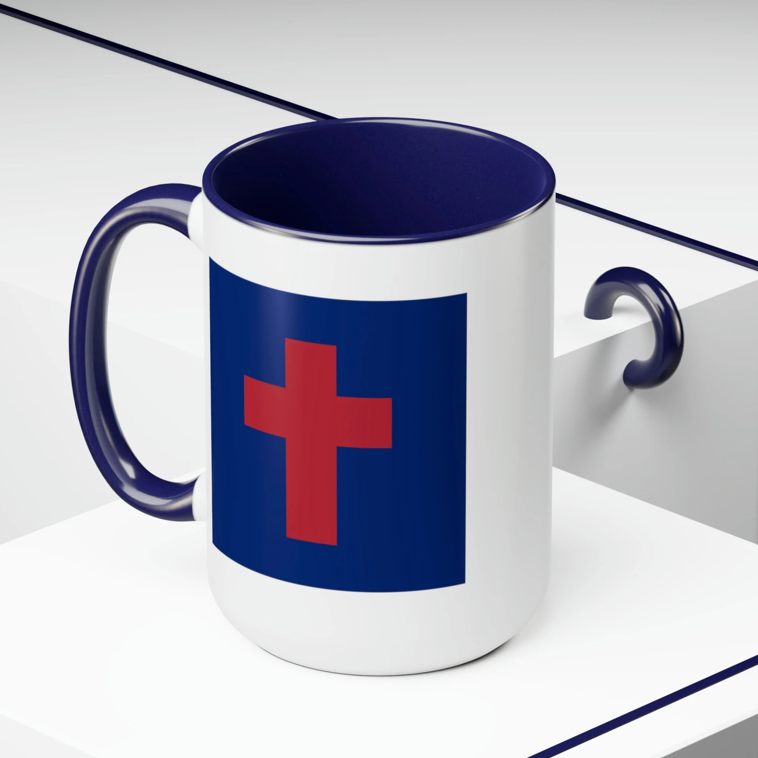 Two-Tone Christian Flag Coffee Mugs, 15oz - Image 5