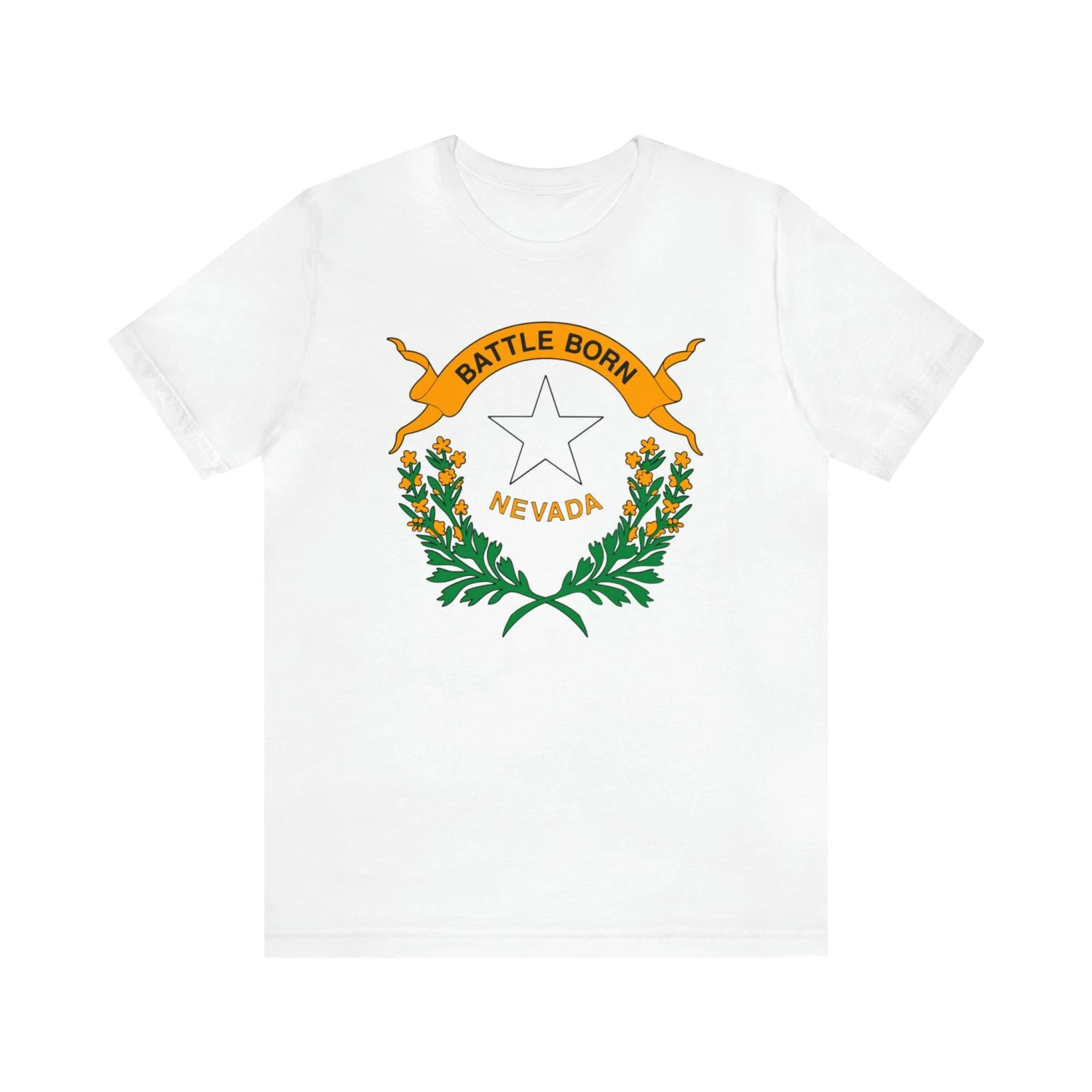 Nevada State Flag T Shirt: Bella + Canvas 3001 - Image 9