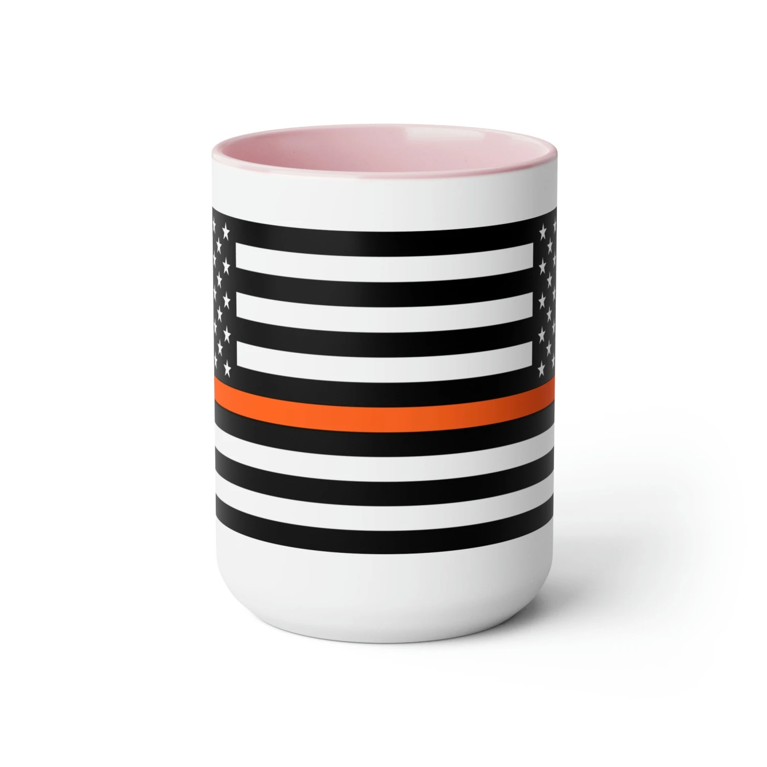 Two-Tone Thin Orange Line Flag Coffee Mugs, 15oz - Image 17