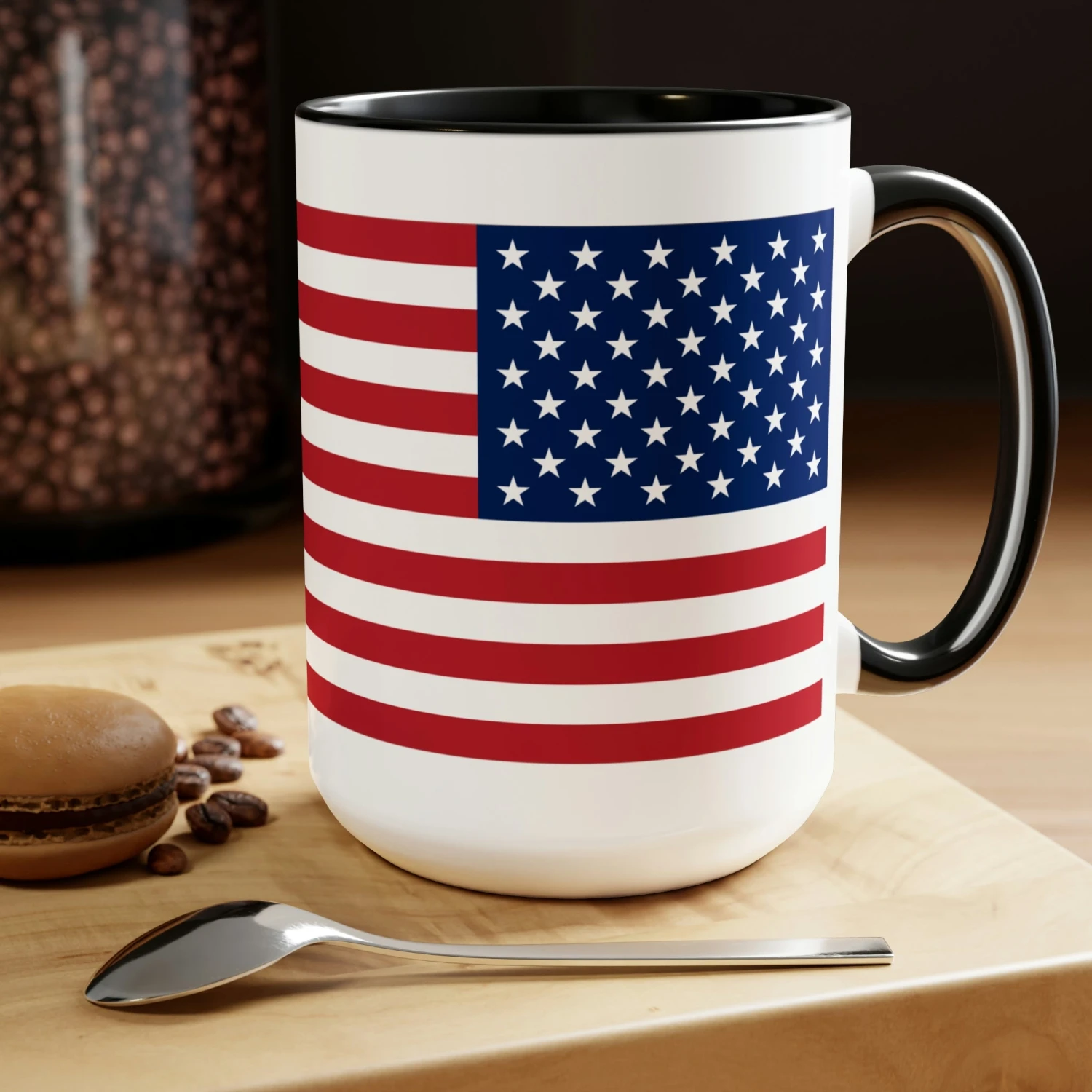 Two-Tone American Flag Coffee Mugs, 15oz - Image 4