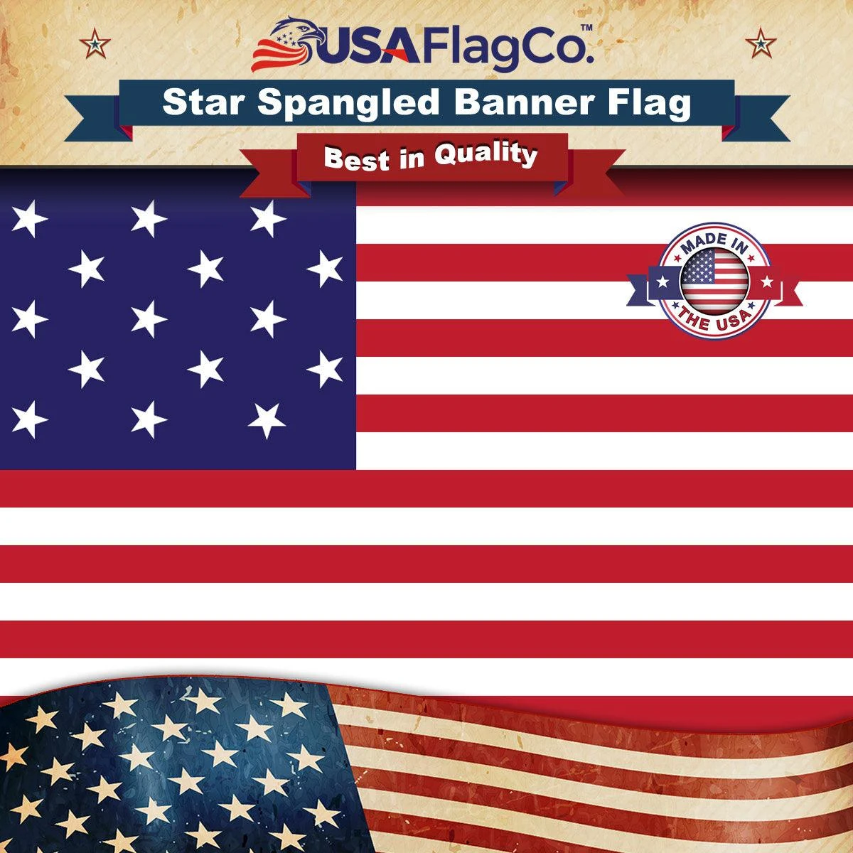 Fort McHenry Star-Spangled Banner Flag (Embroidered Stars & Sewn Stripes)
