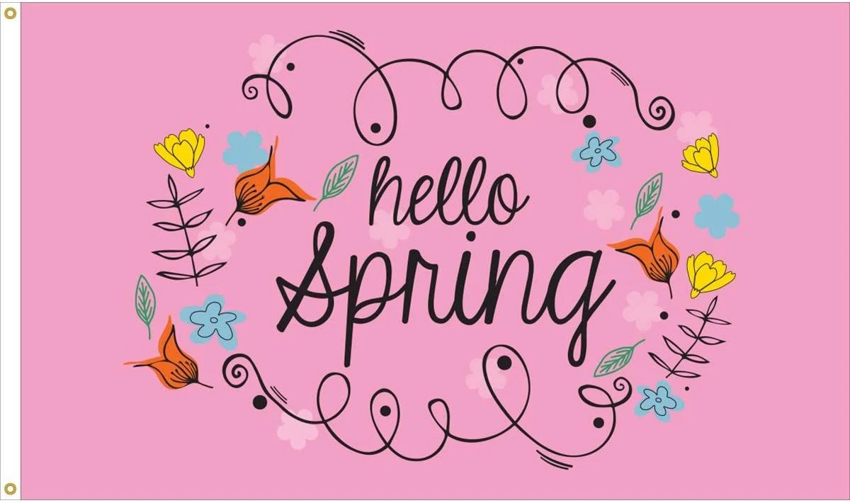 Hello Spring Flag - 3 Ft X 5 Ft