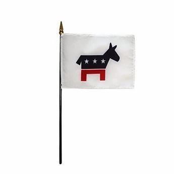 Handheld Democratic Flag - 4 In X 6 In