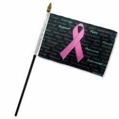 Breast Cancer Awareness Stick Flag