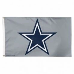 Deluxe Dallas Cowboys Flag - Grey - 3 Ft X 5 Ft