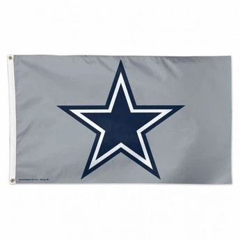 Deluxe Dallas Cowboys Flag - Grey - 3 Ft X 5 Ft